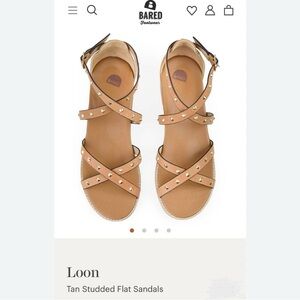 Bared Footwear Loon Tan Studded Sandals 38 (Size 8)